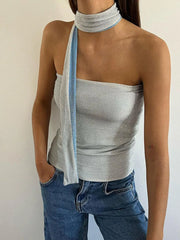 Summer Clothes For Womans Vest Hipster Concise Skinny Sleeveless Baring Crops Hot Female Casual