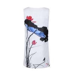 JuliaFashion - Summer Women 2024 Fashion Vintage Flower Printed SunRound Neck Sleeveless Mini Boho Elegant Ladies Dress