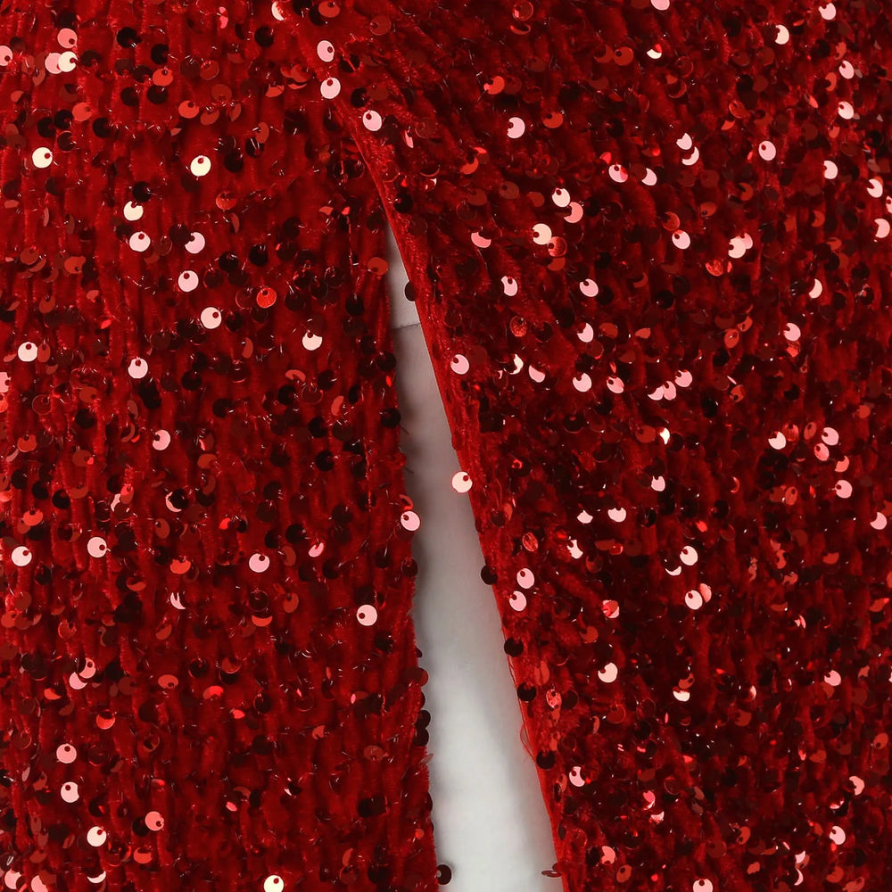 Summer Sequin Sexy High Slit Elegant Christmas Party Dress Dresses-L