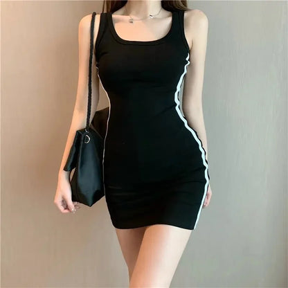 Julia Fashion - Casual Sexy Stretch Slim Spaghetti Strap Mini Dress