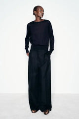 Color Contrasting Bow Bat Sleeve Cardigan