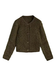 Vintage Casual Slim Single Breasted Long Sleeve Knitted Cardigan