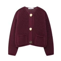 Fashion Warm Solid Outwear Casual Loose Vintage Long Sleeve Cardigan