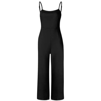 JuliaFashion - Summer Spaghetti Strap Long Pants Women's Overalls Jumpsuits