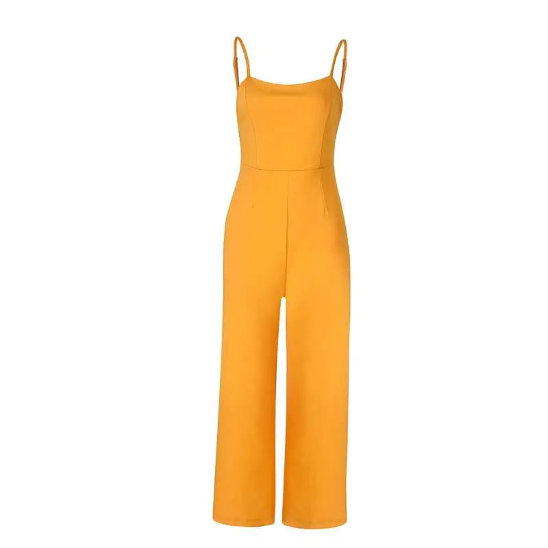 JuliaFashion - Summer Spaghetti Strap Long Pants Women's Overalls Jumpsuits