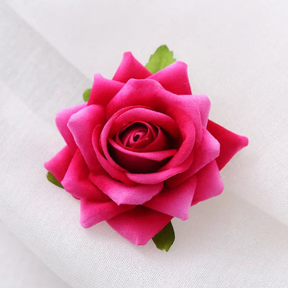 Red Wedding Rose Flower Bride Headdress Hair Accessory Pink 3 Accessories-L