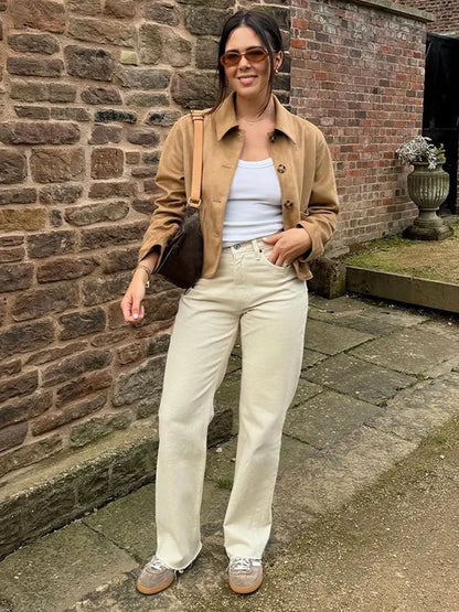 Versatile Slim Chic Elegant Solid Color Stylish Short Jacket