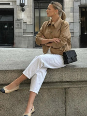 Versatile Slim Chic Elegant Solid Color Stylish Short Jacket