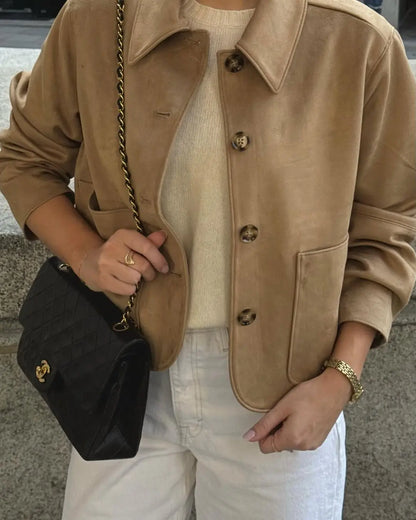 Versatile Slim Chic Elegant Solid Color Stylish Short Jacket