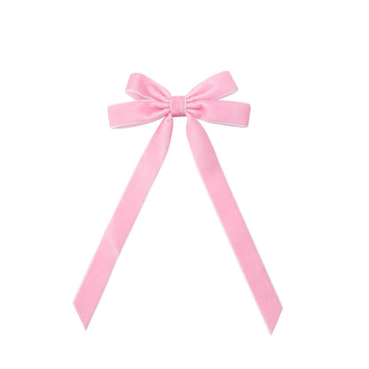 Large Velvet Wedding Long Ribbon Hair Accessory Pink 1 / 1Pcs Accessories-L