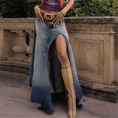 JuliaFashion - Vintage Chic Y2K Harajuku Streetwear Aesthetic Grunge Long Skirt Party Club Dress