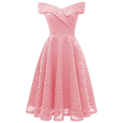 JuliaFashion - Vintage Elegant Lace Collar Lace Tucked Slim High Waist Large Swing Female Fitting Prom Sleeveless Dress