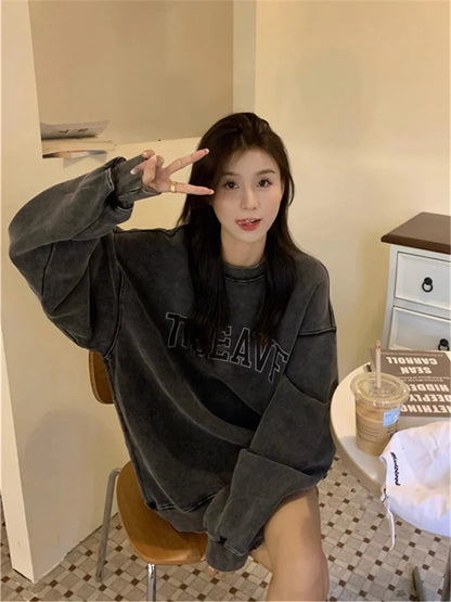 Vintage Casual Loose Spring Korean Hoodie