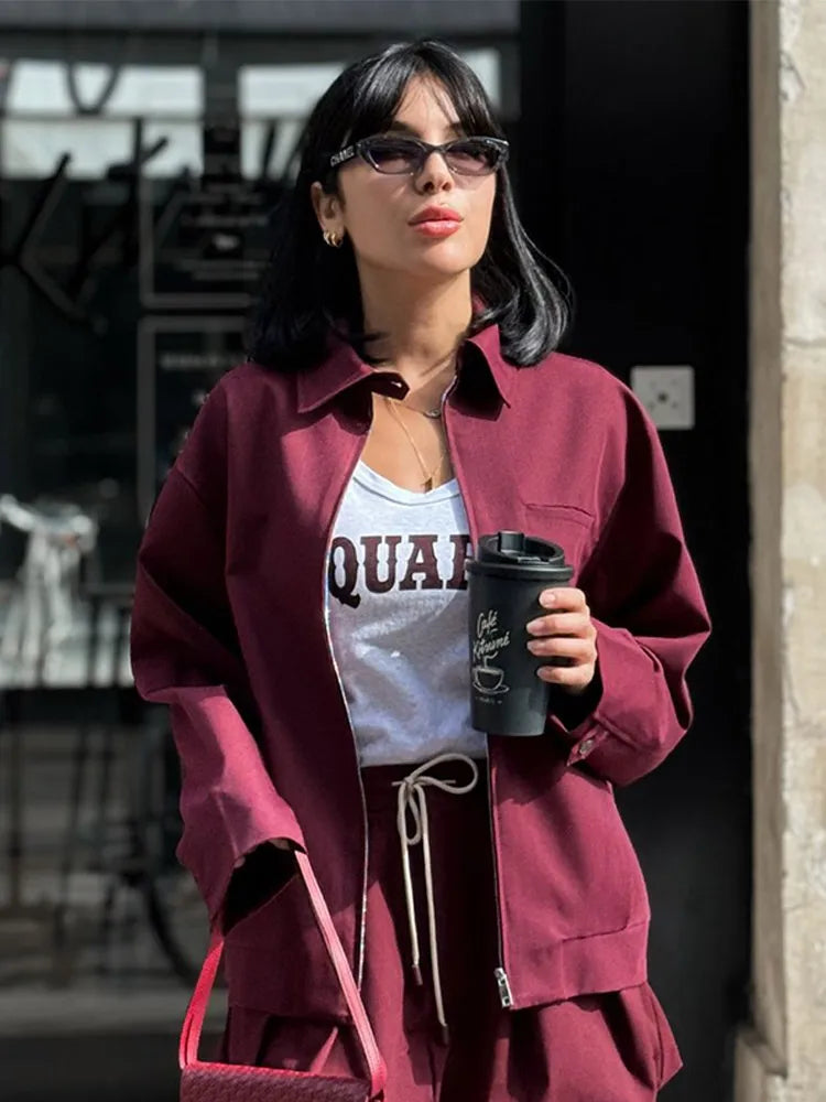 Vintage Chic Elegant Fashion Stylish Lapel Warm Long Sleeved Jacket