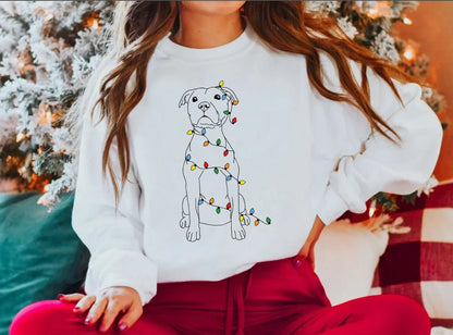 Voguish Cute Dog Fashion Pitbull All-Match Holiday Girl Christmas Hoodie White / S Hoodies-L