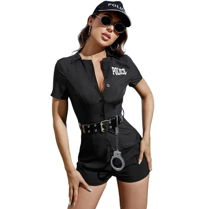 Cop Hot Cosplay Uniform Police Suit Woman Halloween Sexy Costume