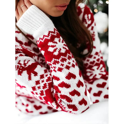 Christmas Knitting Soft Warm Knitwear Full Sleeve Casual Sweater Sweaters-L