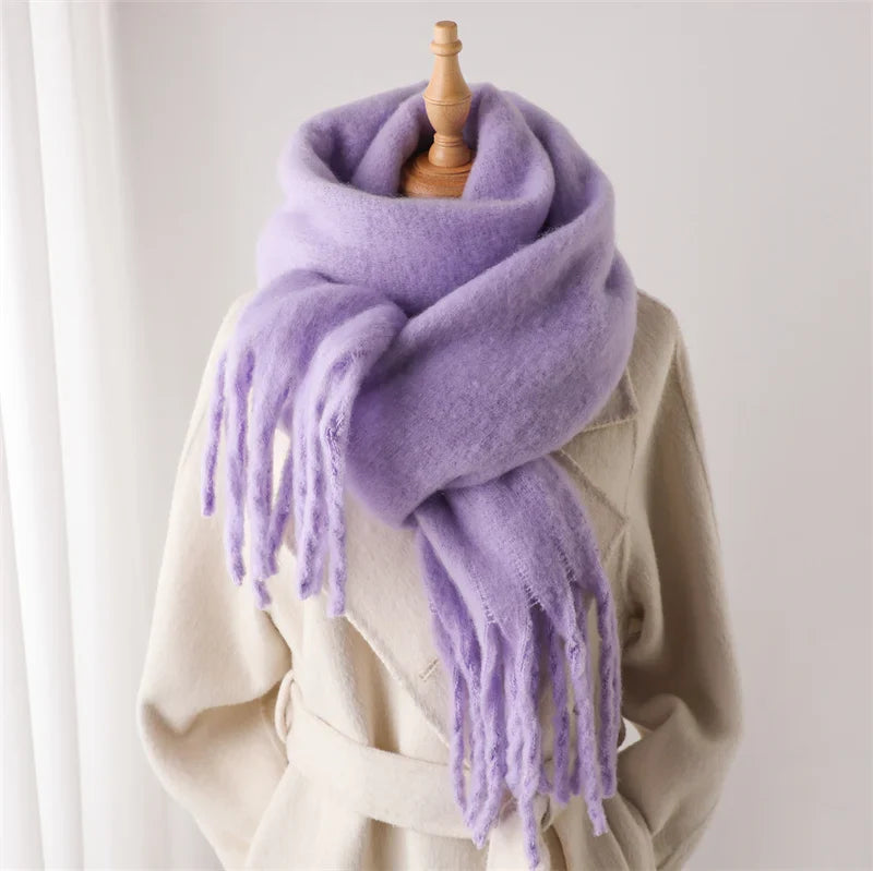 Cashmere Winter Pashmina Blanket Wrap - Thick And Soft Scarf Violet Scarfs-L