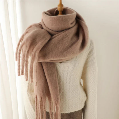 Cashmere Winter Scarf For Women - Solid Thick Soft Pashmina Wrap Camle Scarfs-L