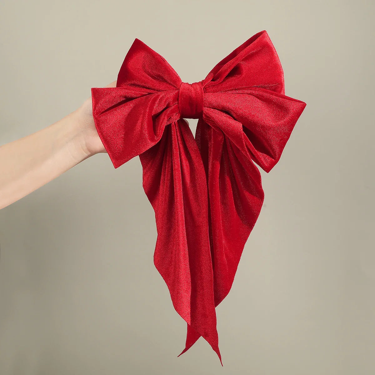 Velvet Large Wedding Korean Fashion Black Red Christmas Hair Accessory Red Accessories-L