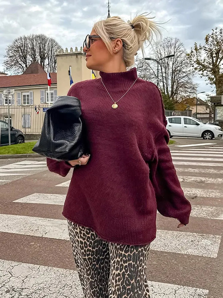 Warm High Neck Retro Sweater
