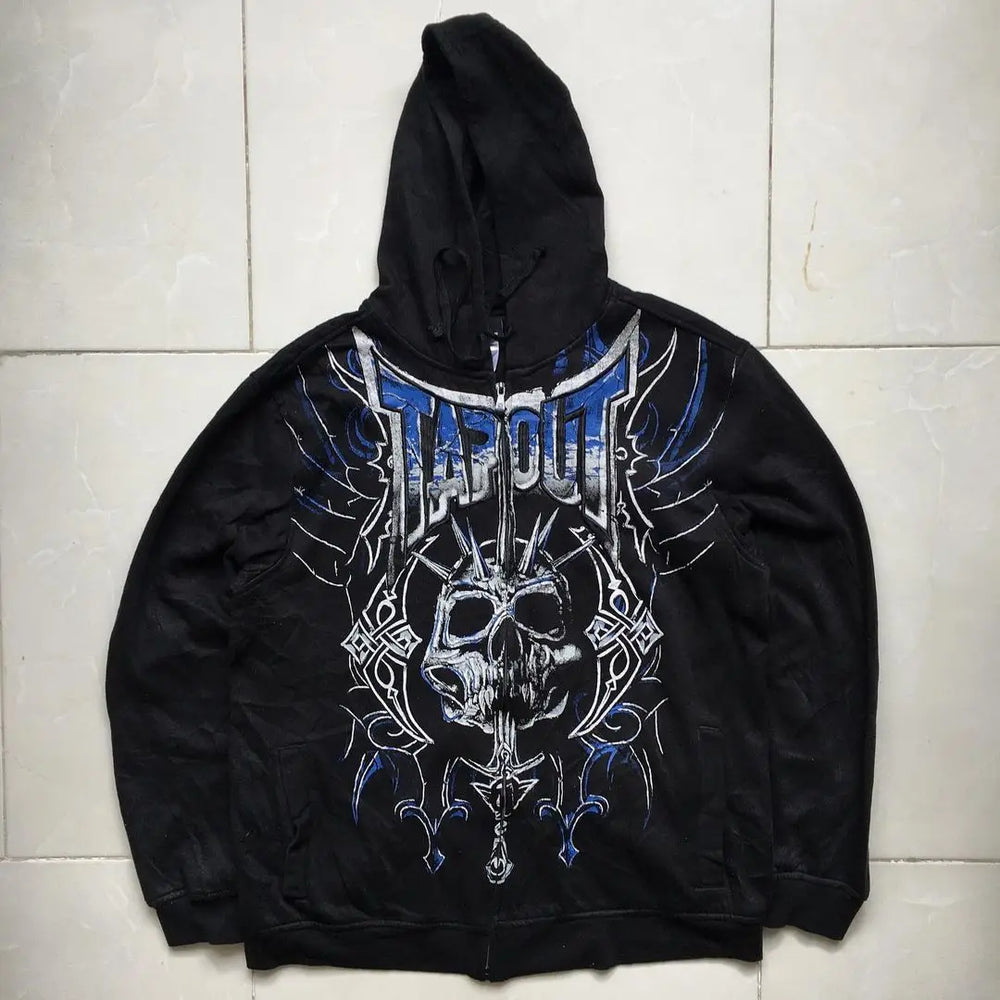 Grunge Zip Up Sweatshirt black 1 / M