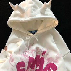 Aesthetic Grunge Oversized Angel Ears Hoodie
