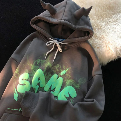 Aesthetic Grunge Oversized Angel Ears Hoodie