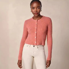 Pink Sweet Slim Fit Versatile Knitted Cardigan