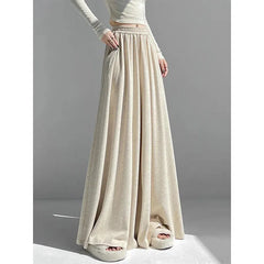 Soft High Waist Casual Wide Leg Pants APRICOT / M