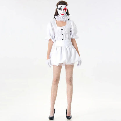 Women Adult Fancy Terror Dress Clown Party Halloween Costume