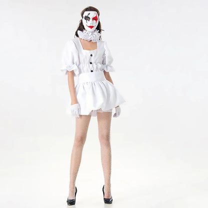 Women Adult Fancy Terror Dress Clown Party Halloween Costume