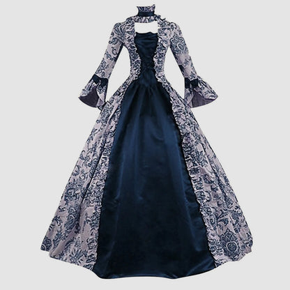 JuliaFashion - Cosplay Marie Antoinette Medieval Victorian Floral Robe Dress
