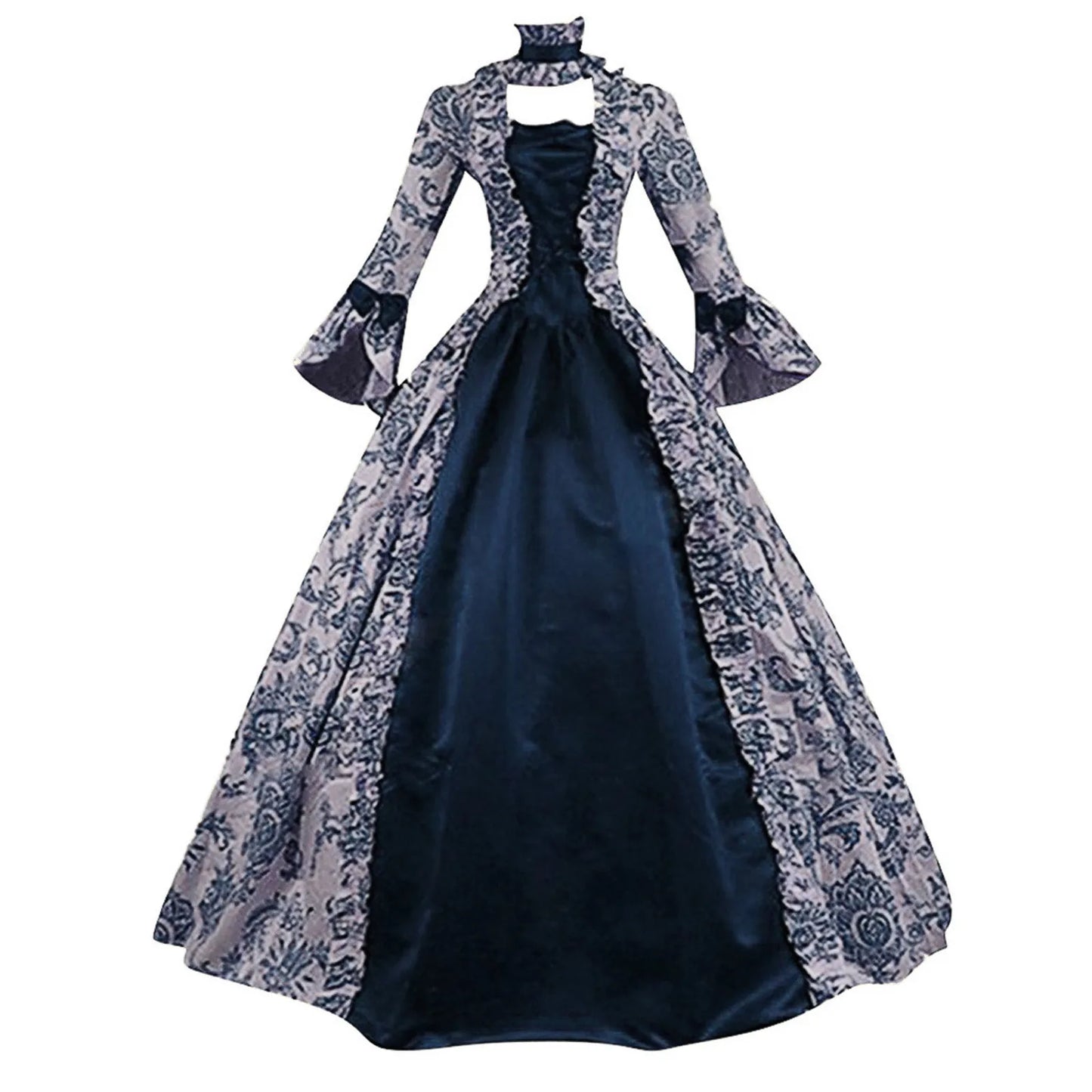 JuliaFashion - Cosplay Marie Antoinette Medieval Victorian Floral Robe Dress