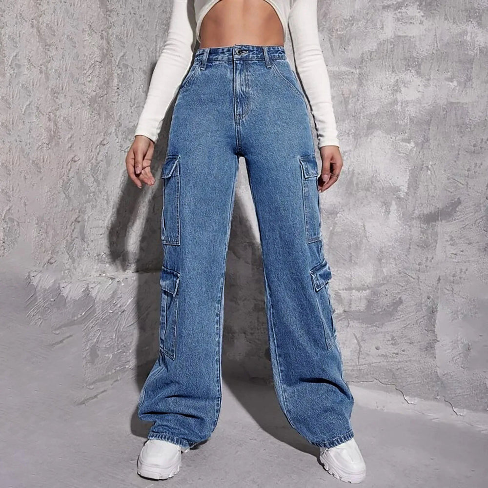 Spring Slim Fit Size Calf Hole Stretch Jeans Blue / Xs