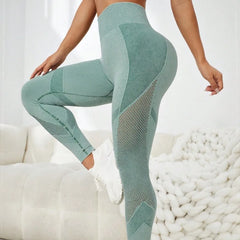 Mesh Hollow-Out High-Waist Running Fashion Legging