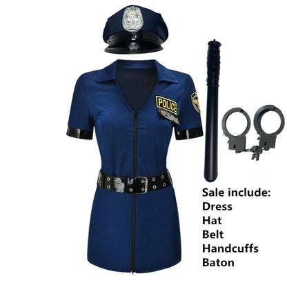 Women Sexy Police Cop Officer Erotic Clubwear Adult Halloween Attire