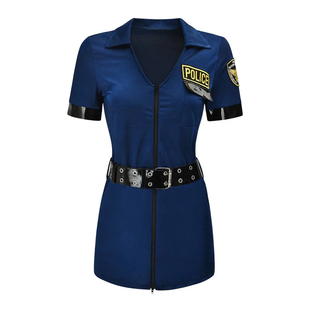 Women Sexy Police Cop Officer Erotic Clubwear Adult Halloween Attire