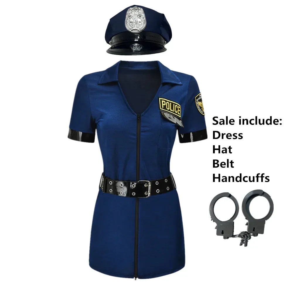 Women Sexy Police Cop Officer Erotic Clubwear Adult Halloween Attire