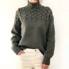 Crochet & Knitted Thick Pink Sweater gery / S