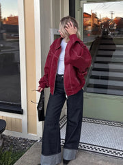 Vintage Elegant Chic Stylish Loose Zipper Leather Jacket