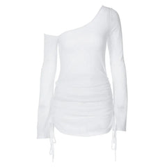 Julia Fashion - Pure Desire Spice Girl Style Diagonal Shoulder Mini Dress