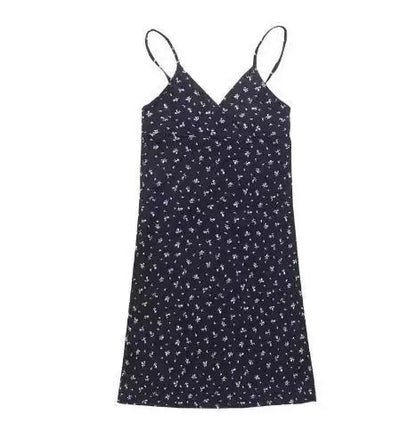 Julia Fashion - White Vintage Print Halter Floral Maxi Puss Sexy Backless Women's Mini Dress