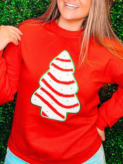 Loose Pullover Snowflake Letter Embroidery Crew Neck Long Sleeve Christmas Hoodie Hoodies-L