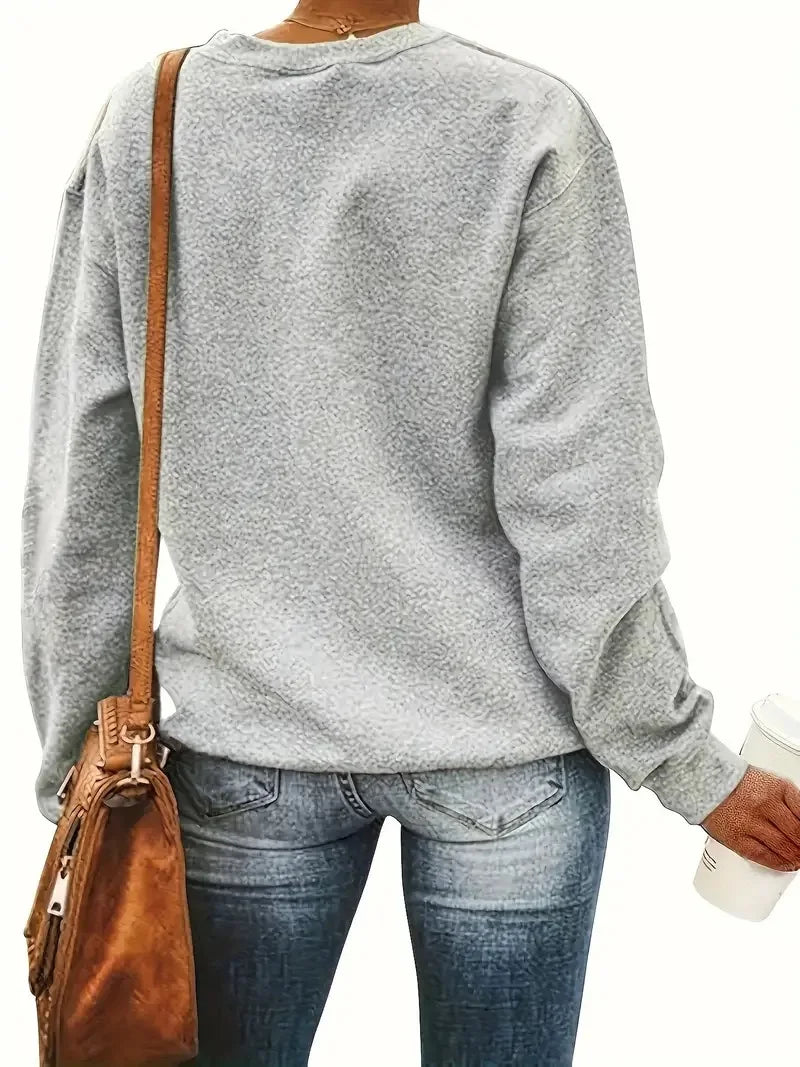 Casual Long Sleeve Santa Claus Print Women’s Christmas Hoodie Hoodies-L