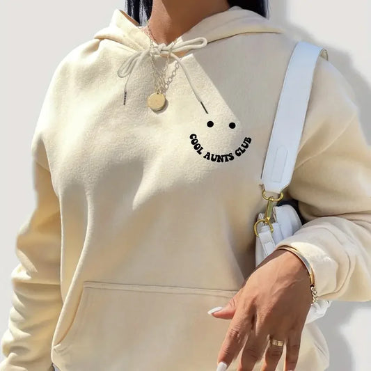 Oversized Stylish Printed Smiling Face Cozy Hoodie