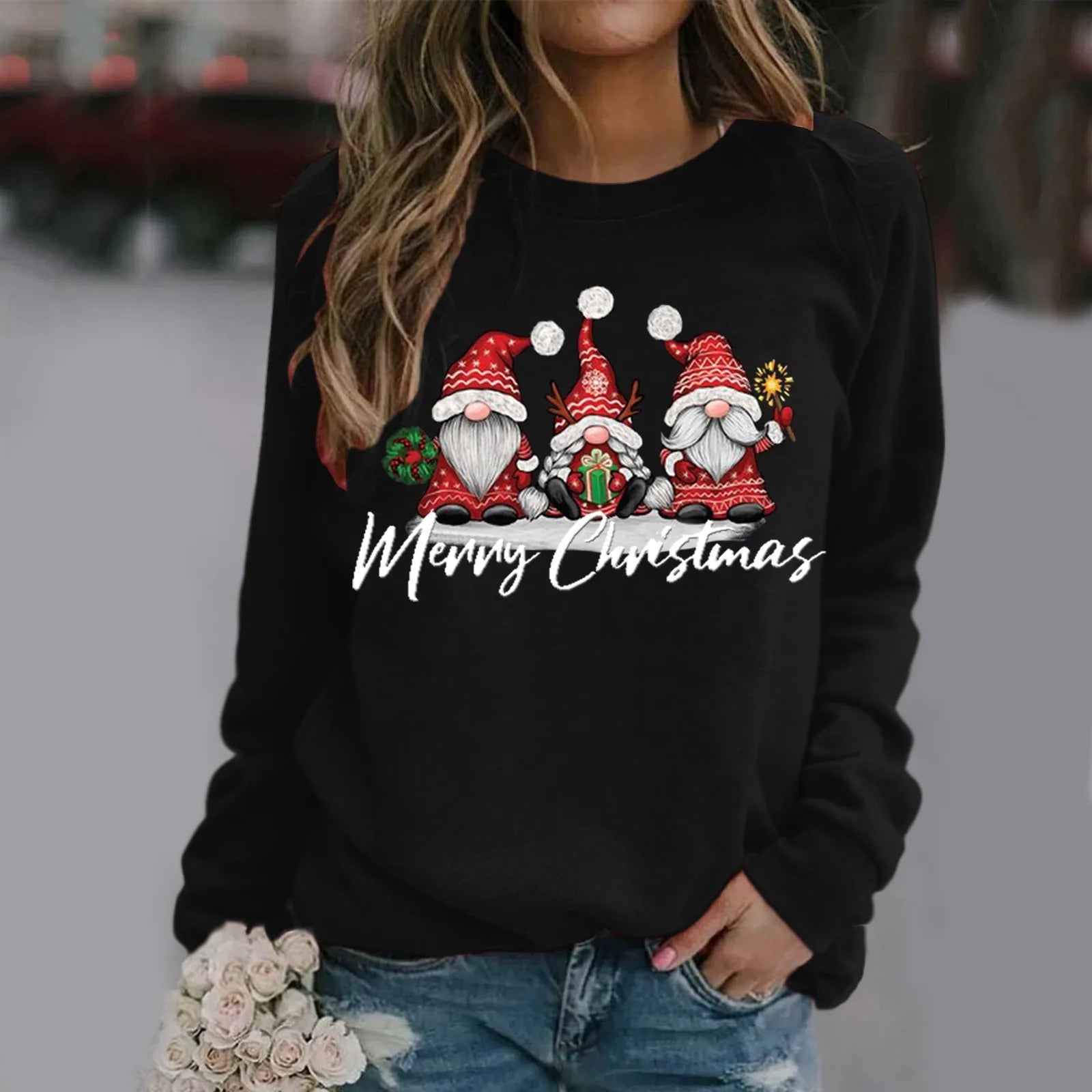Merry Christmas All Season Fashion New Design Long Sleeve Hoodie Black / M Hoodies-L