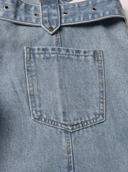 Y2K Belted Cut Out Jeans