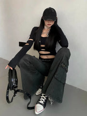 Y2K Flared Cargo Jeans