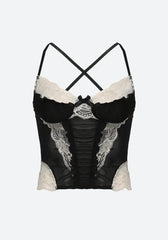Y2K Lace Sheer Cropped Top